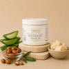 TROOTH beauty Restorative Leave-In product with aloe vera, argan oil, and shea butter on a beige background